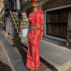 Red Bandana Rib Dorris Skirt
