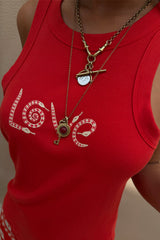 Red Snake Love Rib Tank