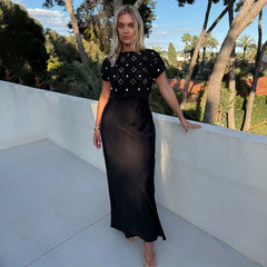 Black Crochet Shell Elodie Dress