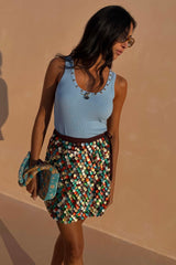 Multi Shell Mini Wrap Skirt