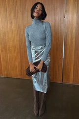 Silver Vegan Leather Jaspre Skirt
