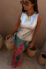 Silver Ribbed Tank Top