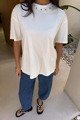 White Studded T-Shirt