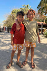 Boy's Yellow Sun Swim Shorts