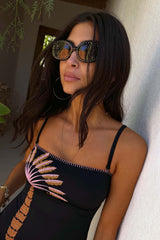 Black Studded Acetate Sunglasses