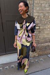Teal Mara Abstract Cheryl Cardigan