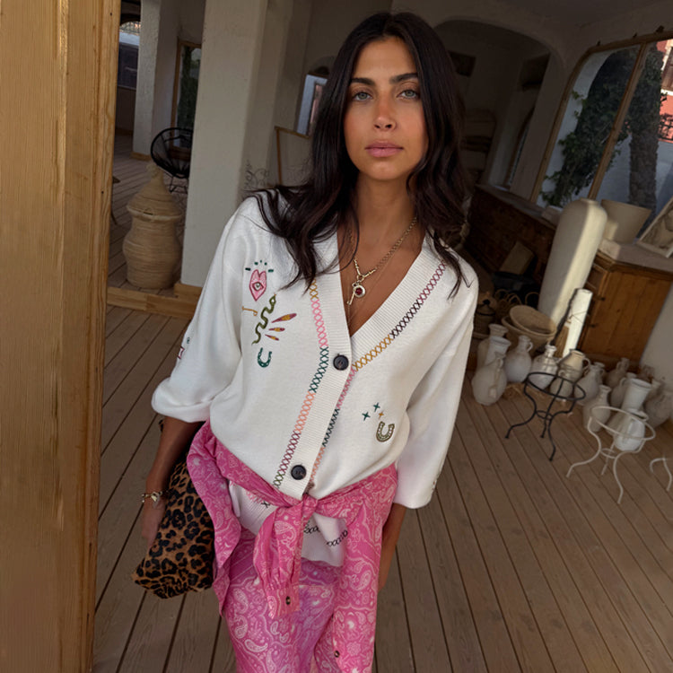 Cream Western Martha Cardigan