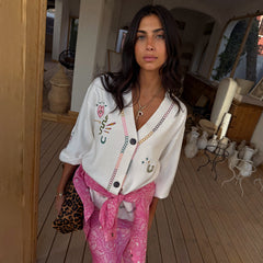 Cream Western Martha Cardigan