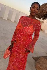 Coral Fawn Poppy Aria Dress