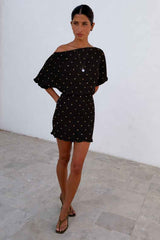 Black Plisse Mini Tilly Dress