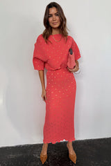 Coral Plisse Tilly Dress