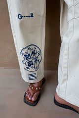 Dolce Vita Embroidered Denim Barrel Leg Jeans