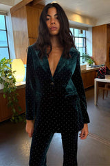 Emerald Velvet Blazer