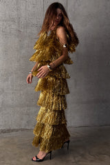 Gold Fringe Dress