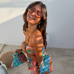 Hexagon Orange Sunglasses