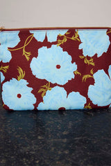 Blue & Burgundy Poppy Laptop Case