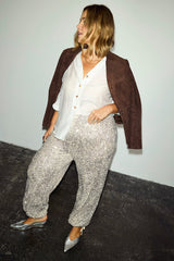 Silver Sequin Naomi Cargo Trousers