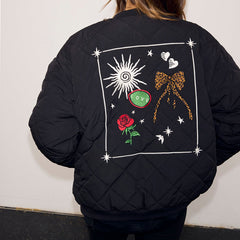 Black Nylon Bomber