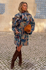 Denim Paisley Belted Shacket