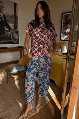 Denim Paisley Barrel Leg Jeans