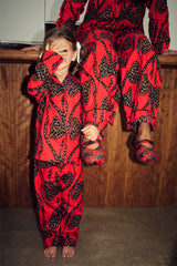 Kids Red Bow Cotton Button Through Pyjamas