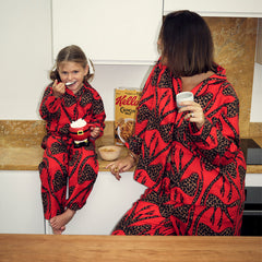 Kids Red Bow Cotton Button Through Pyjamas