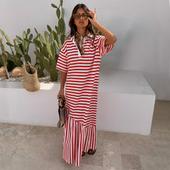 Red Stripe Jersey Dress