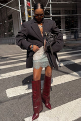 Silver Sequin Mini Maeva Skirt