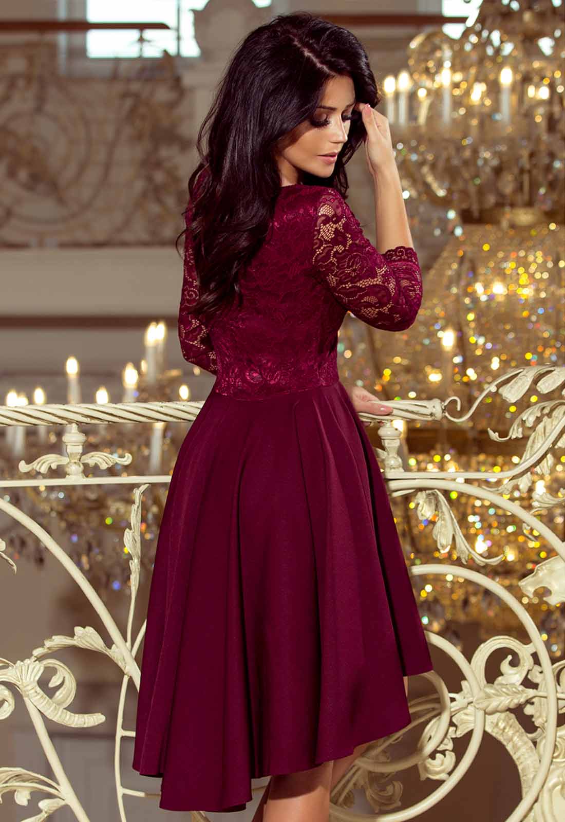 LBD Exclusive Burgundy Nicolle Party Dress