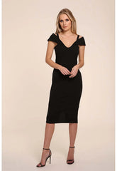 Honor Gold Olivia Black Pencil Hem Dress