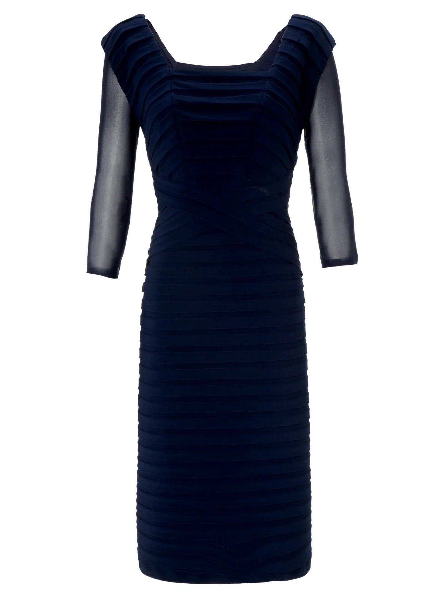 Gina Bacconi Navy Mesh Sleeve Under Top
