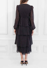 Honor Gold Black Serena Polka Dot Midi Dress