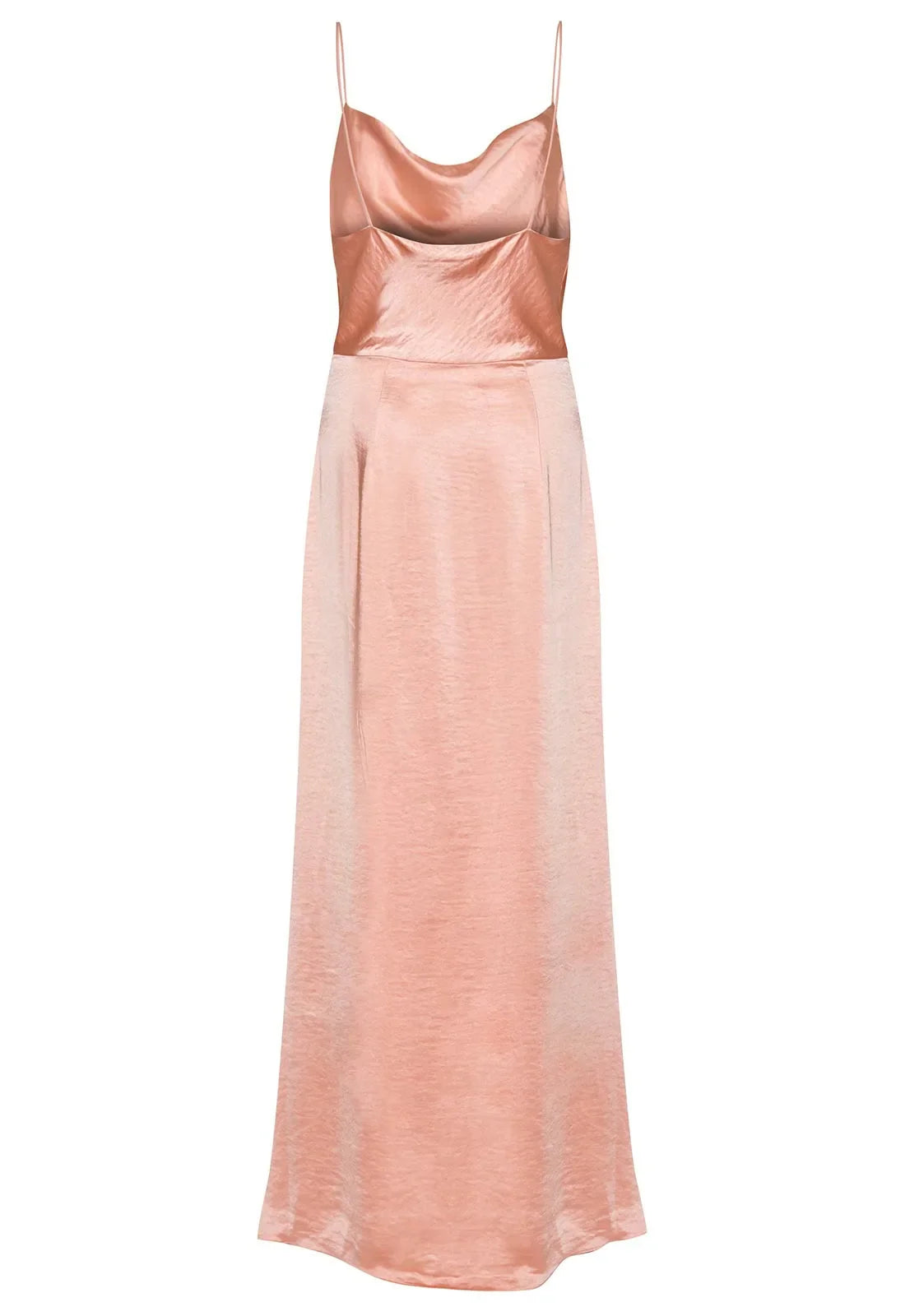True Decadence Peach Satin Cowl Neck Maxi Dress
