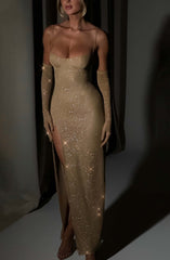 Trixie Maxi Dress - Gold Sparkle