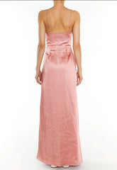 True Decadence Vivian Dusty Peach Cowl-Neck Bias Cut Maxi Dress