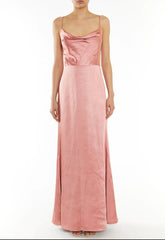 True Decadence Vivian Dusty Peach Cowl-Neck Bias Cut Maxi Dress