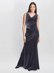 Gina Bacconi Selena Velvet Maxi Dress